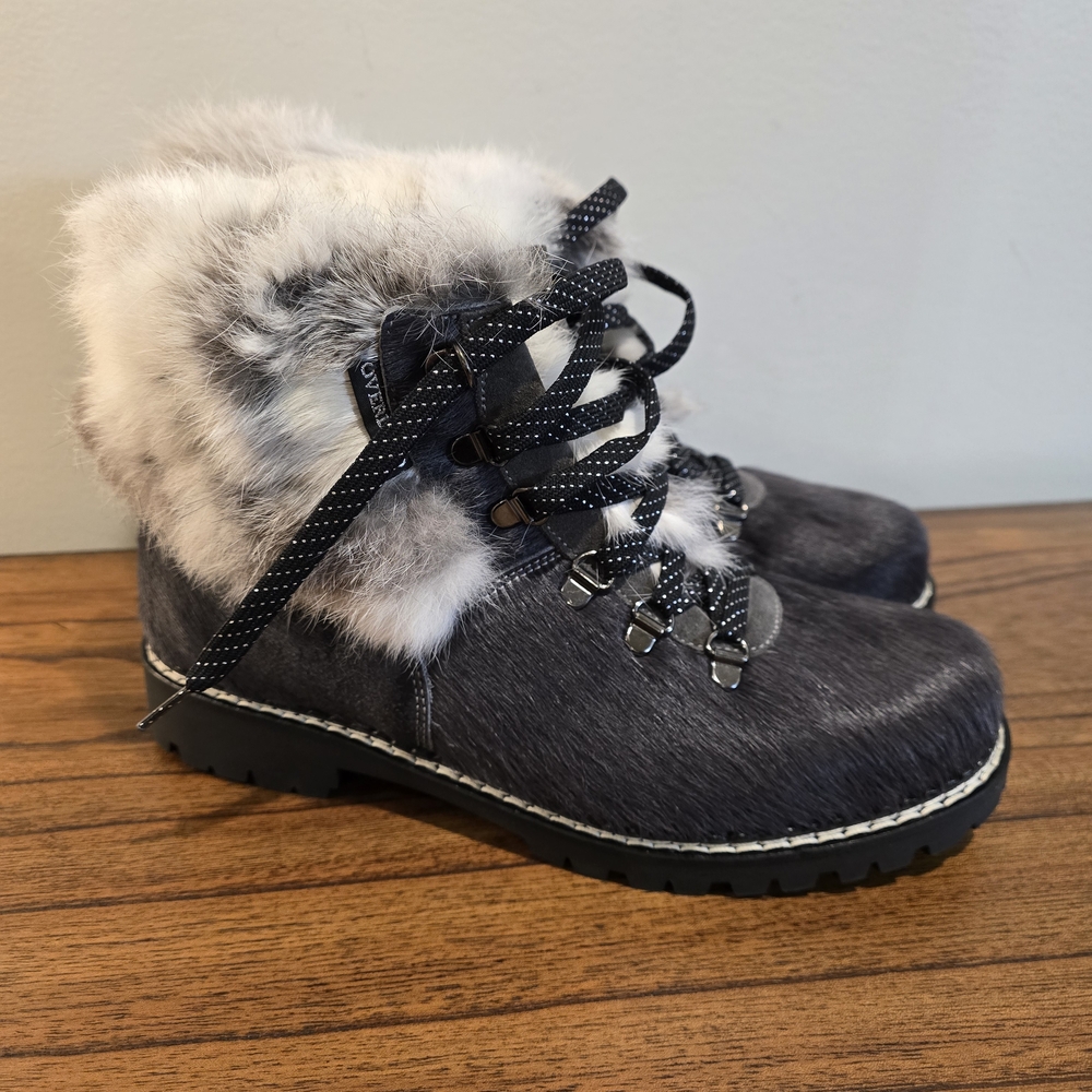 Overland Wool Lined Calf Skin Fur Booties Size 9